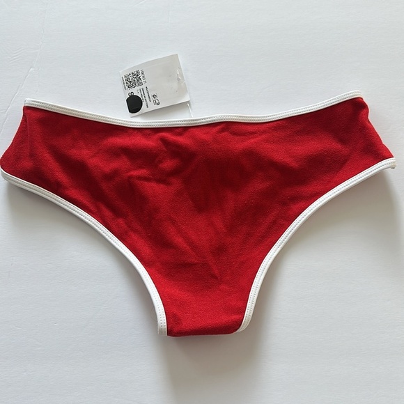 NWT Forever 21 Terry Cloth Red Bikini Bottom Sz SM - Picture 2 of 3